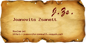 Joanovits Zsanett névjegykártya